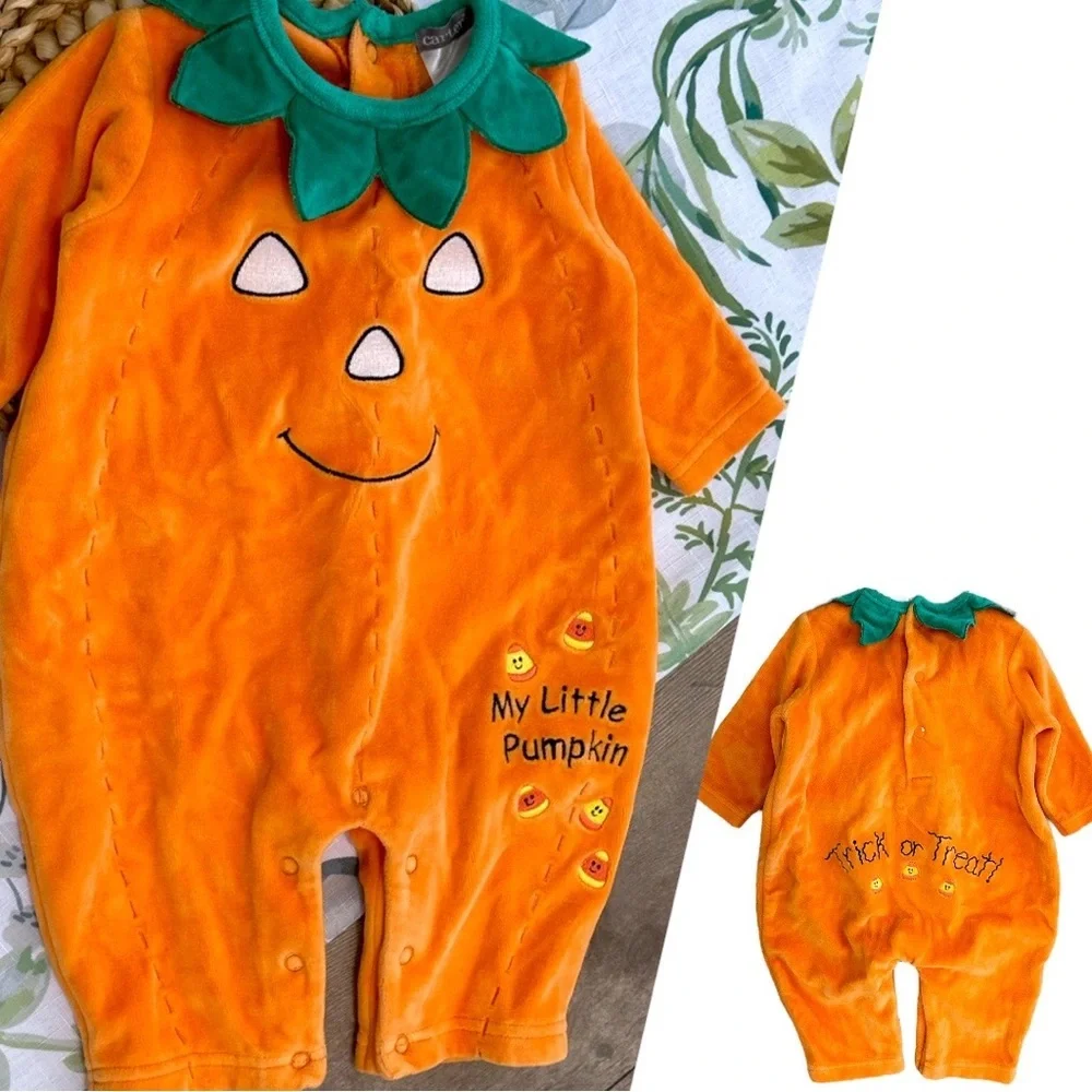 NEW Vintage Y2K Baby Halloween Costume Carter's Pumpkin Jumpsuit Costume 1 Piece - Picture 4 of 16